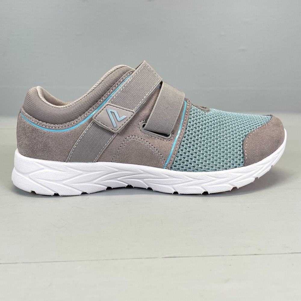 Vionic Ema Shoes Womens Size 6 Wide Blue Mesh Suede Comfort Casual Strap Sneaker